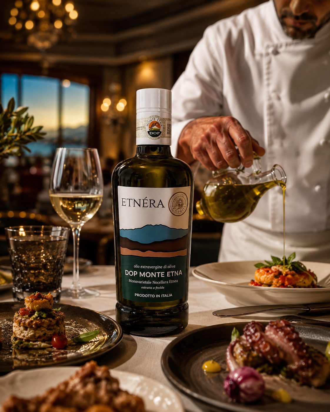 Bottiglie olio DOP Monte Etna per ristorazione